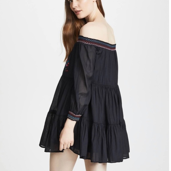 Free People Off Shoulder Embroidered Dress XS - Picture 8 of 8